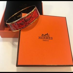 Hermès Bangle Bracelet - Brazil Feathers Coral